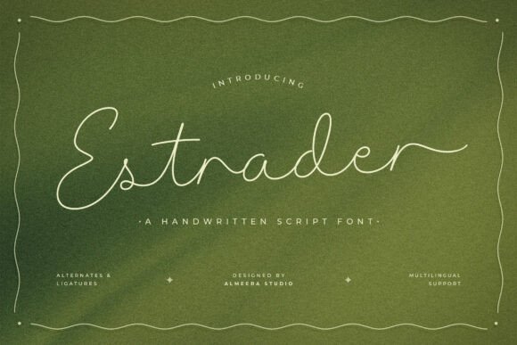 Estrader Script Font Creates a Warm Editorial Mood